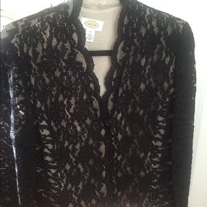 Talbots Black Lace Blouse- size 12